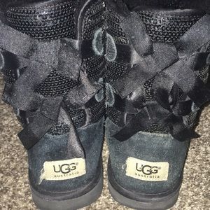 Black Sparkly Uggs With Bows
